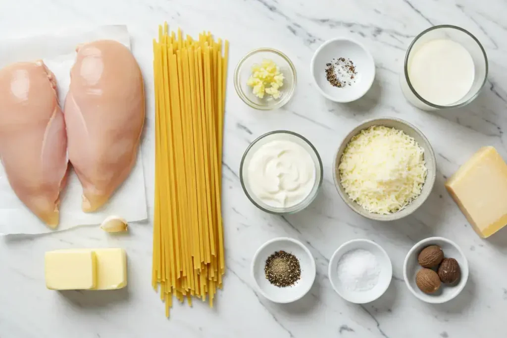 Chicken Alfredo Ingredients - Recipes JustaLittleBite