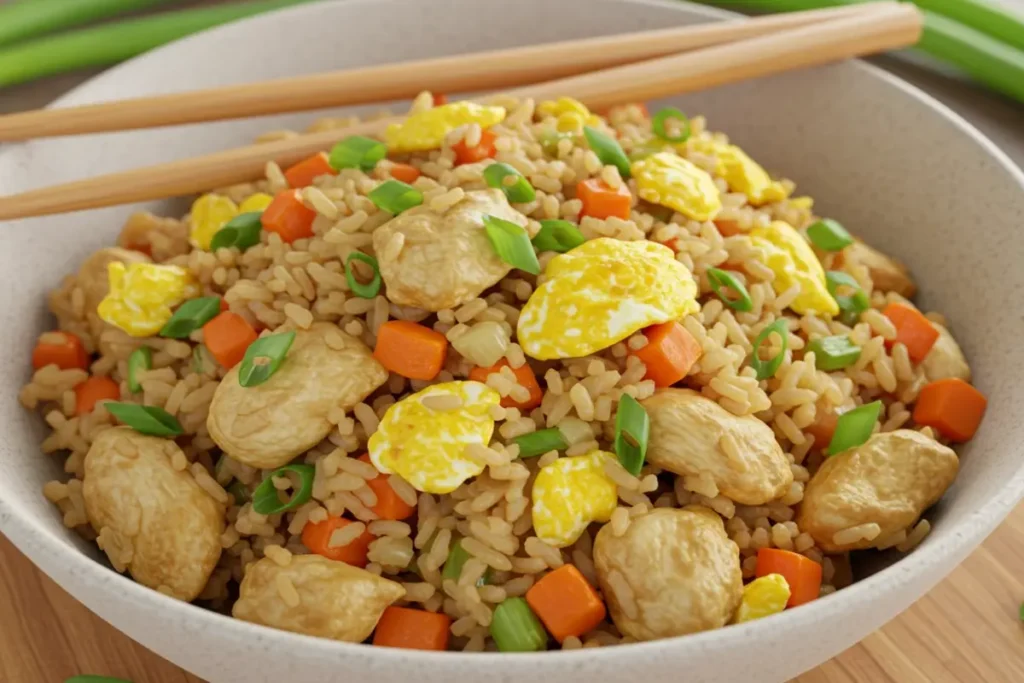  Final step: Serving the Benihana Chicken Fried Rice. recipe